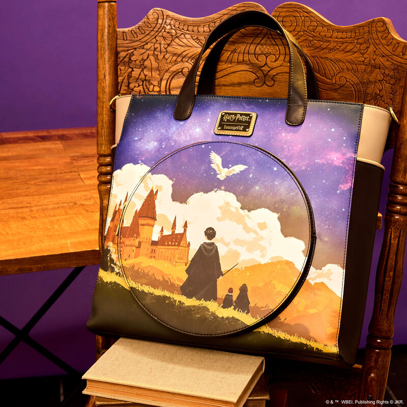 Harry Potter Hogwarts Starry Sky Convertible Backpack & Tote Crossbody Bag