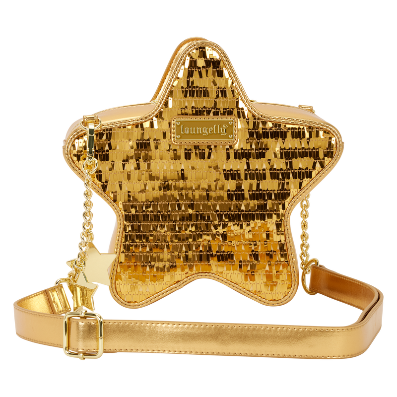 Loungefly Gold Star Sequin Figural Crossbody Bag