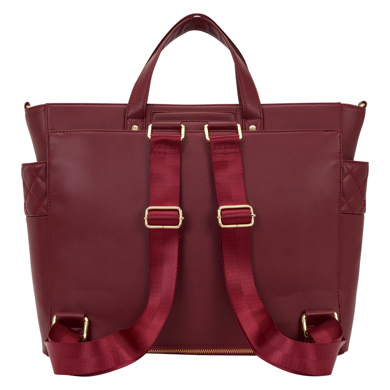 Loungefly The Mo Red Convertible Backpack & Tote Crossbody Pin Trader Bag