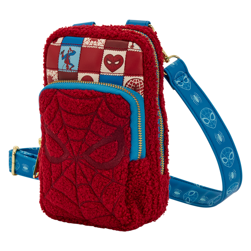 Spider-Man Sherpa Cell Phone Crossbody Bag with Coin Bag