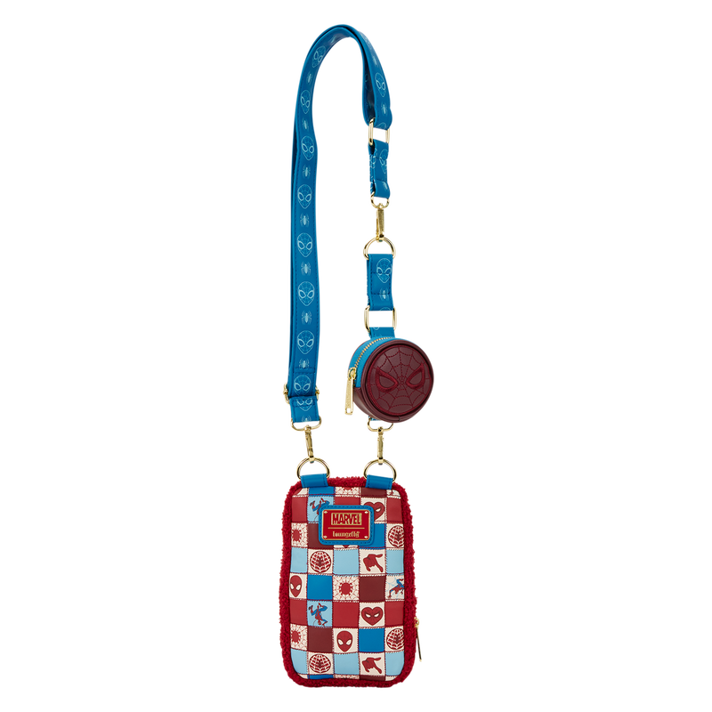 Spider-Man Sherpa Cell Phone Crossbody Bag with Coin Bag