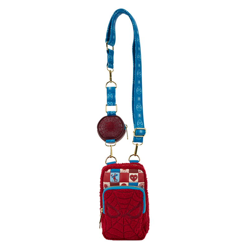 Spider-Man Sherpa Cell Phone Crossbody Bag with Coin Bag