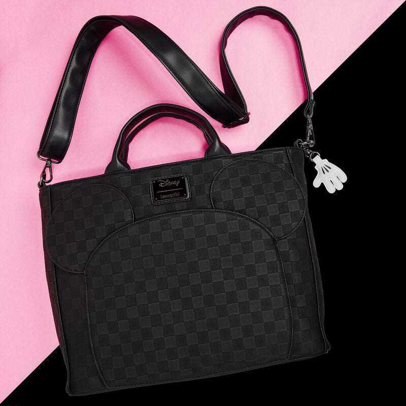 Mickey Mouse Checkered Texture Convertible Backpack & Tote Bag