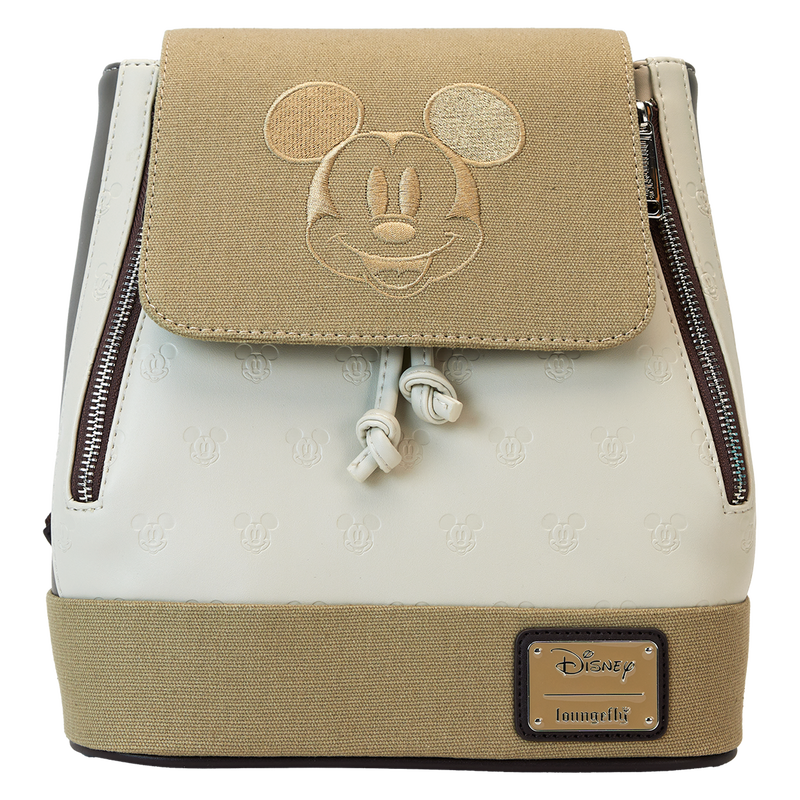 Mickey & Friends Canvas All-Over Print Drawstring Bucket Mini Backpack