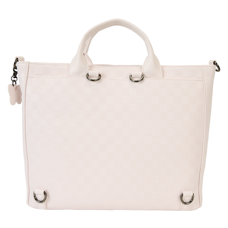 Minnie Mouse Checkered Texture Convertible Backpack & Tote Bag