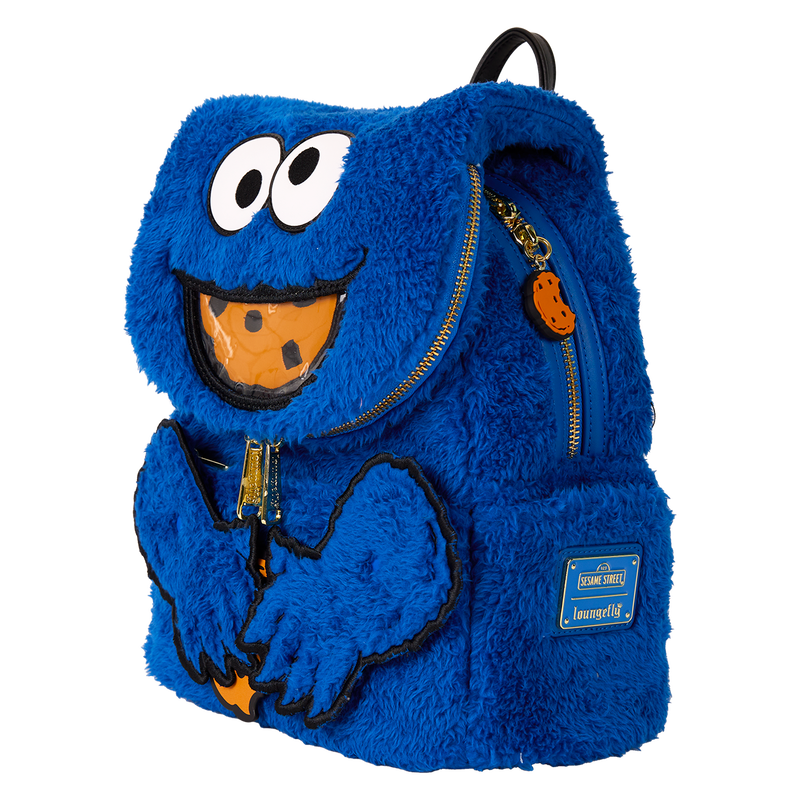 Sesame Street Cookie Monster Plush Cosplay Mini Backpack With Coin Bag