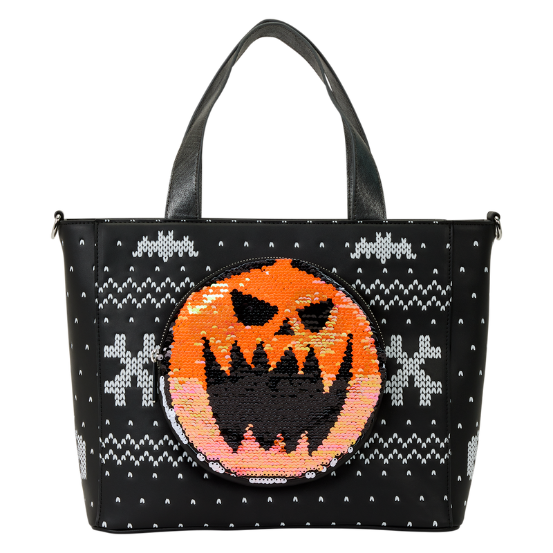 The Nightmare Before Christmas Jack Skellington Reversible Sequins Tote Crossbody Bag with Coin Bag
