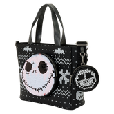 The Nightmare Before Christmas Jack Skellington Reversible Sequins Tote Crossbody Bag with Coin Bag