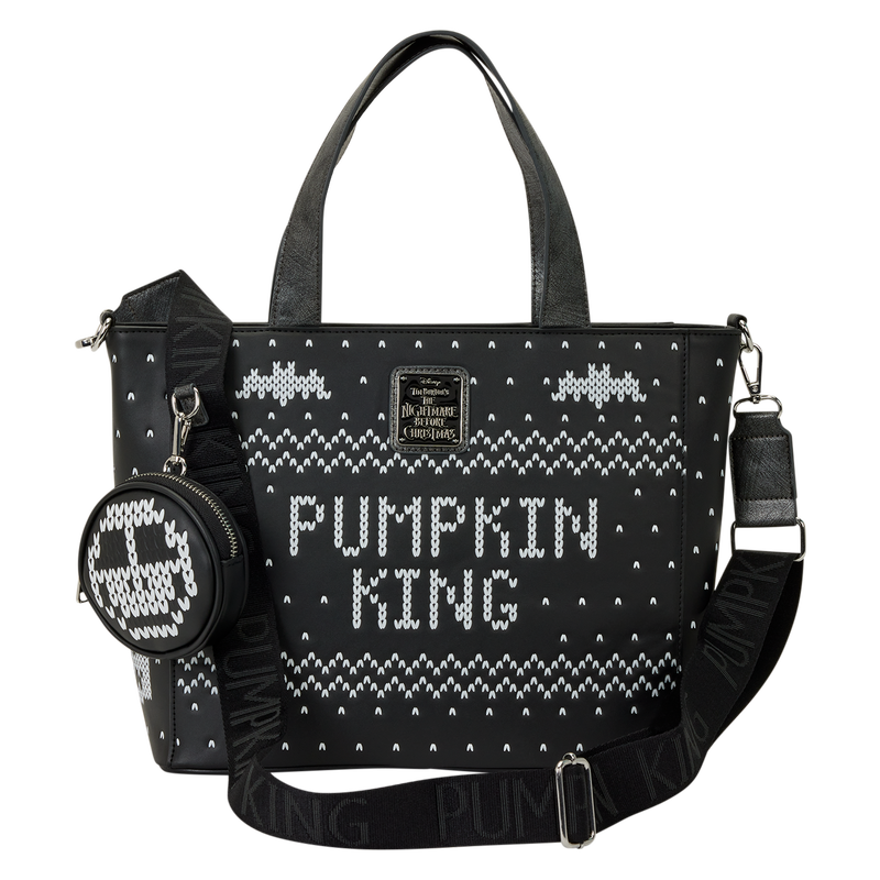 The Nightmare Before Christmas Jack Skellington Reversible Sequins Tote Crossbody Bag with Coin Bag