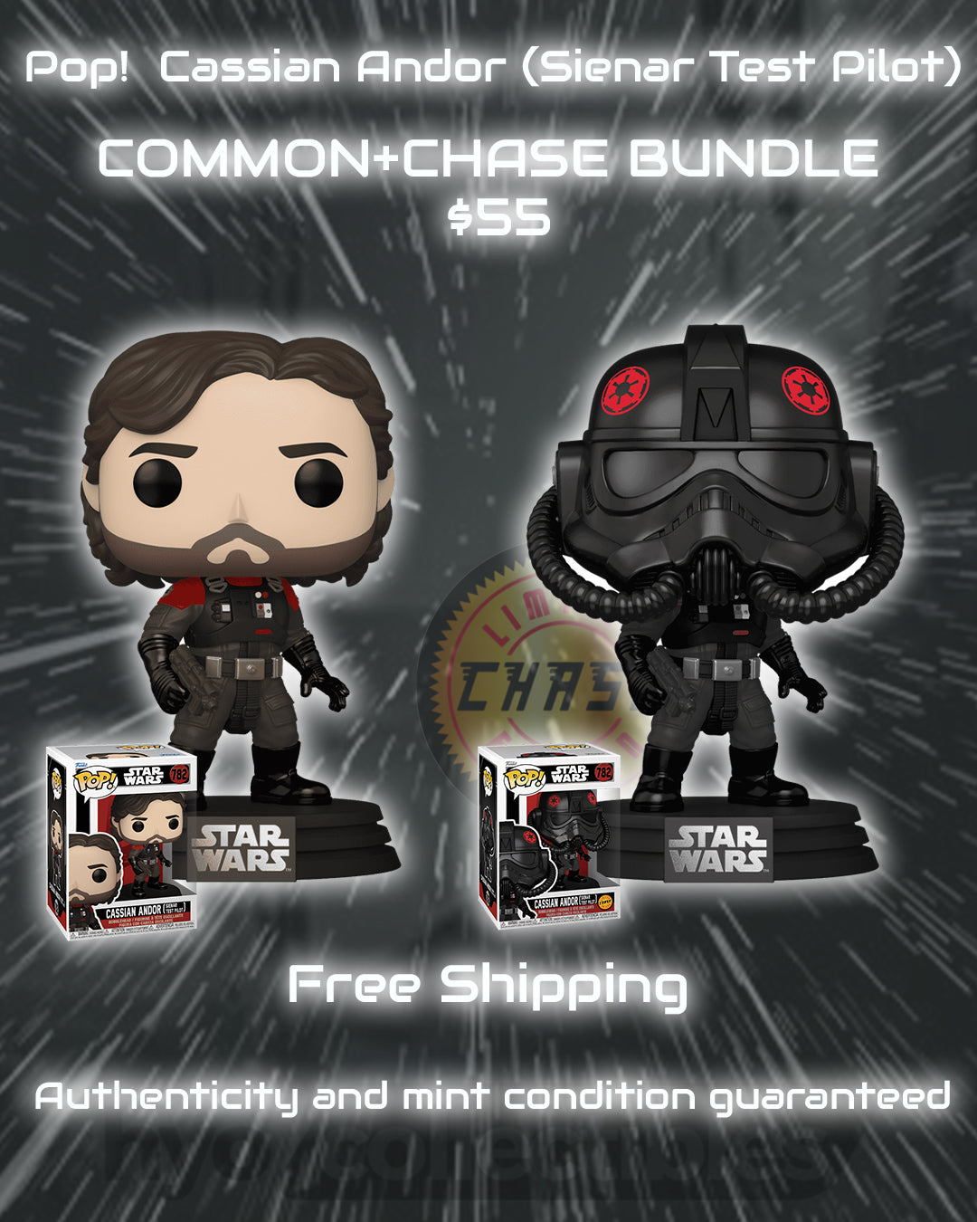 Pop! Cassian Andor (Sienar Test Pilot), Regular and CHASE Bundle