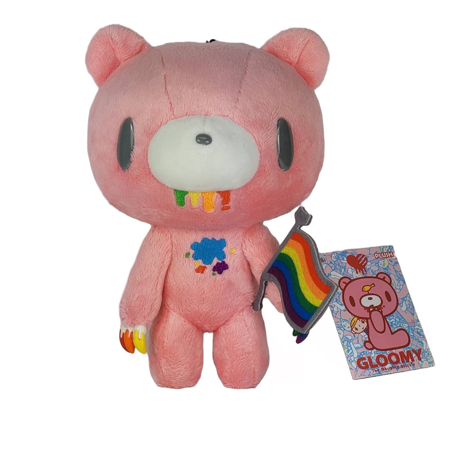 Great Eastern Entertainment Gloomy Bear - Rainbow Gloomy Bear & Rainbow Flag Plush 8" H