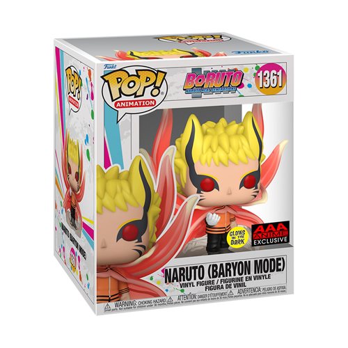 Boruto: Naruto Next Generations Naruto Baryon Mode Glow-in-the-Dark Super 6-Inch Pop! Vinyl Figure #1361 - AAA Anime Exc