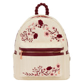 LF CREAM & RED FLORAL MID-SIZE BACKPACK