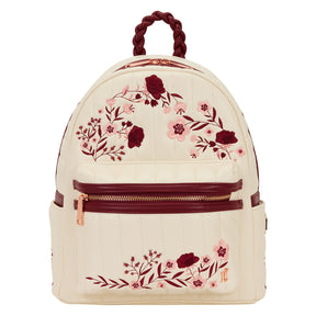 LF CREAM & RED FLORAL MID-SIZE BACKPACK