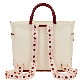 LF CREAM & RED FLORAL TOTE BAG