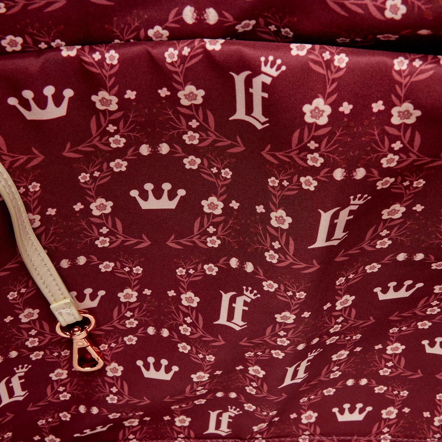 LF CREAM & RED FLORAL TOTE BAG