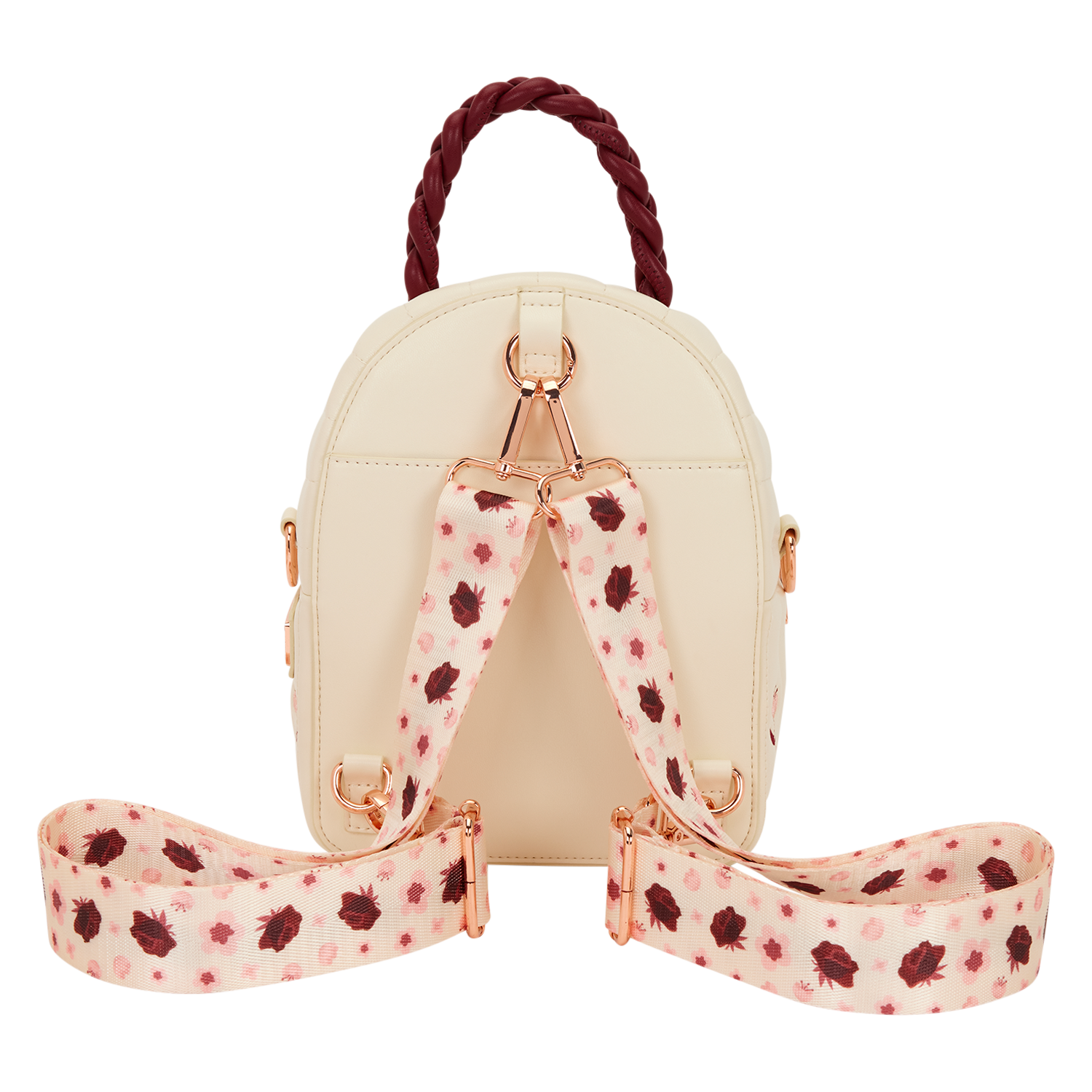 LF CREAM & RED FLORAL SLING BAG