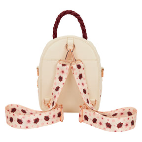 LF CREAM & RED FLORAL SLING BAG