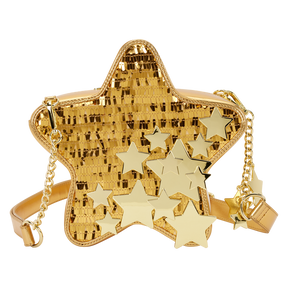 Loungefly Gold Star Sequin Figural Crossbody Bag