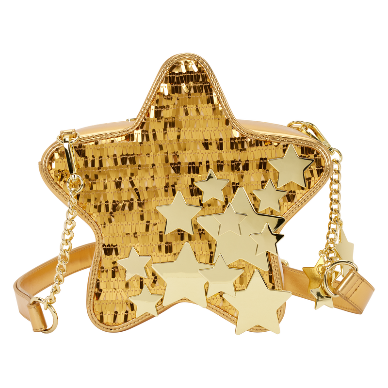 Loungefly Gold Star Sequin Figural Crossbody Bag