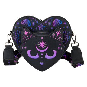 Loungefly Neon Cat Heart Figural Crossbody Bag