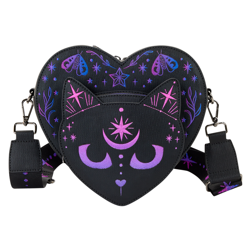 Loungefly Neon Cat Heart Figural Crossbody Bag