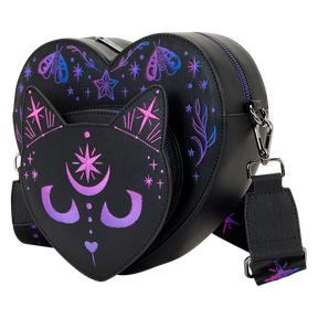 Loungefly Neon Cat Heart Figural Crossbody Bag