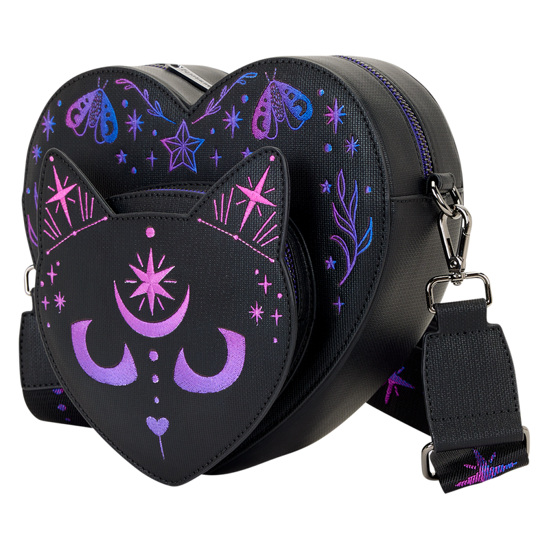 Loungefly Neon Cat Heart Figural Crossbody Bag