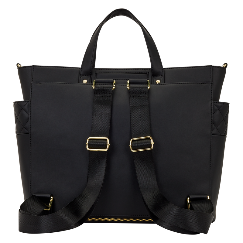 Loungefly The Mo Black Convertible Backpack & Tote Crossbody Pin Trader Bag