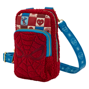 Spider-Man Sherpa Cell Phone Crossbody Bag with Coin Bag