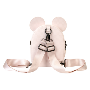 Minnie Mouse Checkered Texture Convertible Mini Backpack & Crossbody Bag