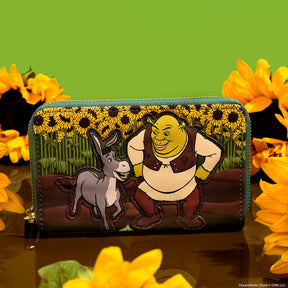 Shrek & Donkey Sunflower Field Zip Around Wallet