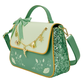 Peter Pan Tinker Bell Holiday Sequin Crossbody Bag with Charms