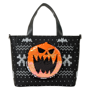 The Nightmare Before Christmas Jack Skellington Reversible Sequins Tote Crossbody Bag with Coin Bag