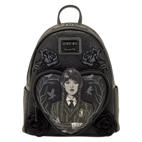 Wednesday Black Roses Mini Backpack
