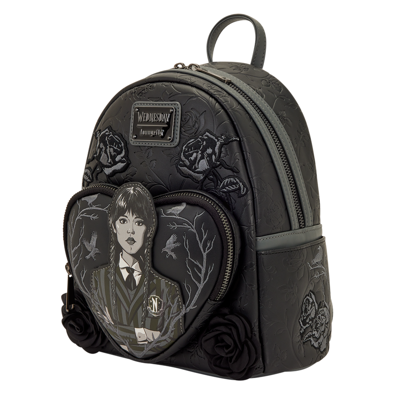 Wednesday Black Roses Mini Backpack