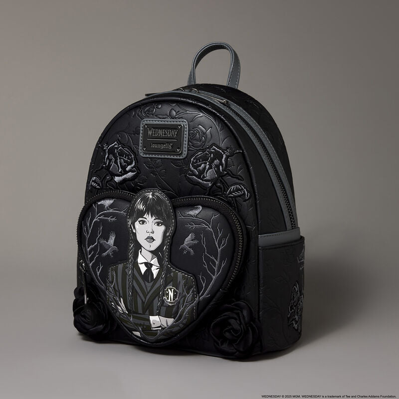 Wednesday Black Roses Mini Backpack