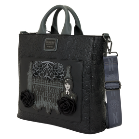 Wednesday Black Roses Convertible Backpack & Tote Crossbody Bag