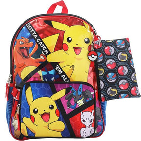 Pokemon Large Character Backpack 5-Piece Set