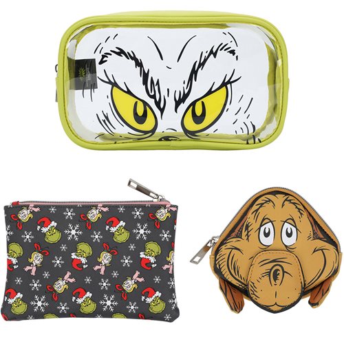 Dr. Seuss The Grinch Travel Cosmetic Bag Set of 3